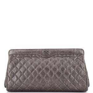 Chanel Cc Frame Clutch Quilted Caviar #206327C24B